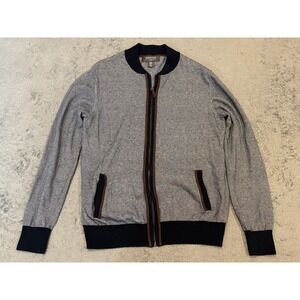 Coercion Sweater Mens Medium Full Zip Cardigan Gray Long Sleeve Casual